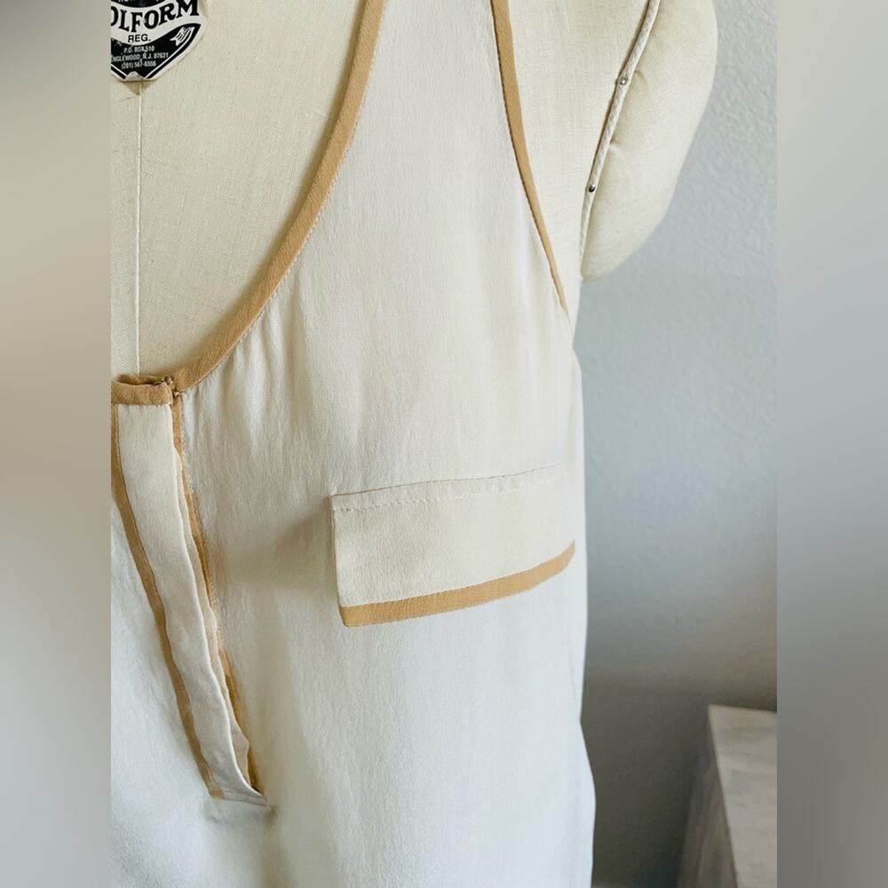 Joie - Silk Cream Tank Top with Pocket Detail size XS - Picture 5 of 10